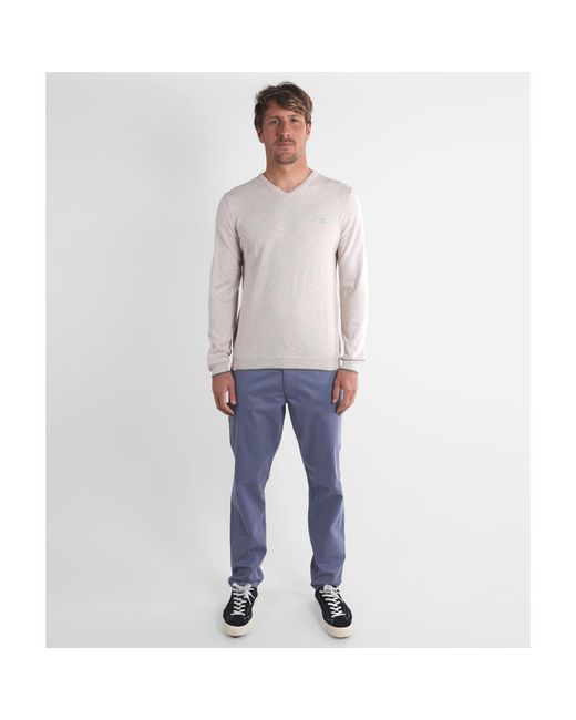 Pull Pull essentiel col V PIVEGA Oxbow pour homme en coloris White