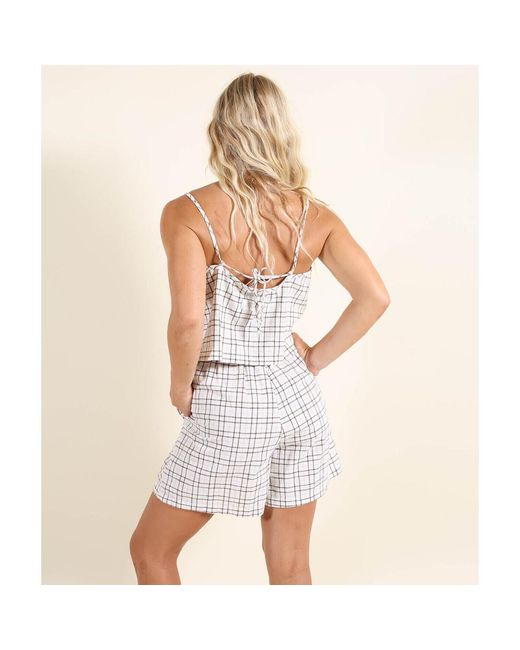 Blouses Top Checks Oxbow en coloris White