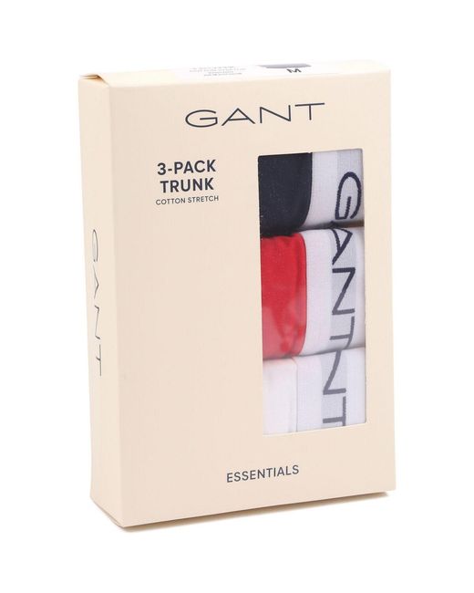 Caleçons Boxers Lot de 3 Rouge Gant pour homme en coloris White