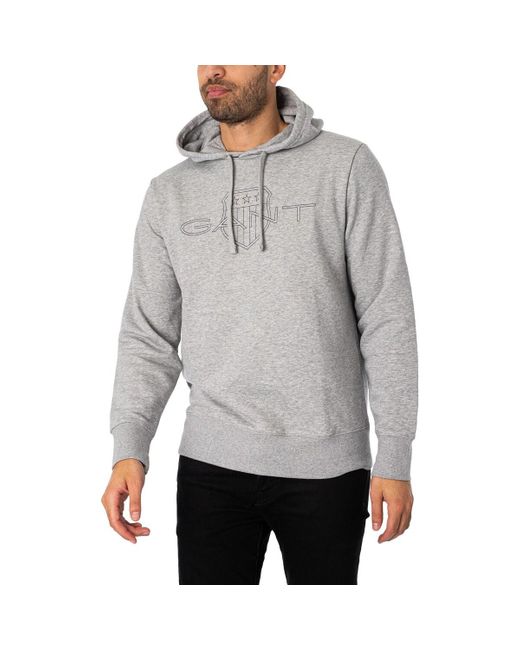 Sweat-shirt Sweat à capuche avec logo graphique Gant pour homme en coloris Gray
