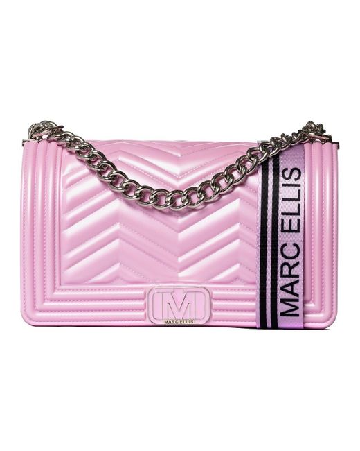 Sac a main Gibecière FLAT_WAVE_M Marc Ellis en coloris Pink