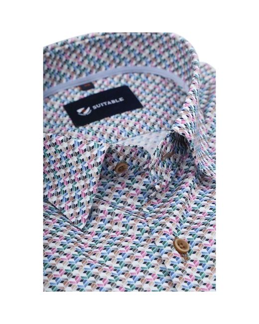 Chemise Chemise Impression Multicolore Suitable pour homme en coloris Gray