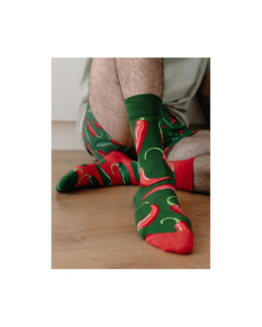 Socquettes Chaussettes Piments Rouges et Verts Dedoles pour homme en coloris Green