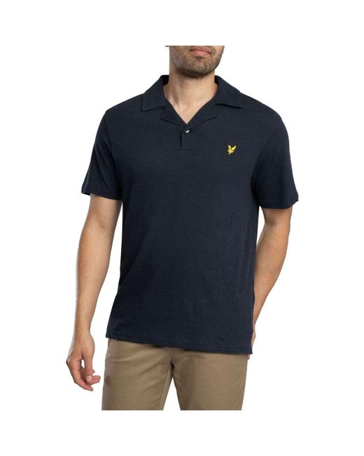 Polo Polo en lin à col à revers Lyle & Scott pour homme en coloris Blue