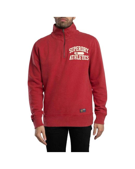 Sweat-shirt Sweat-shirt athlétique vintage à demi-zip Superdry pour homme en coloris Red