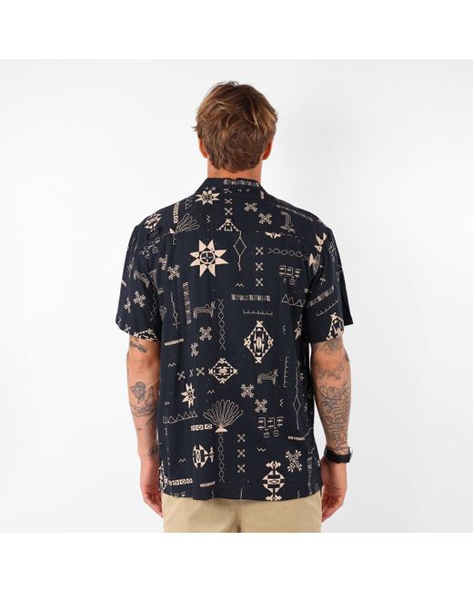 Chemise Chemise manches courtes imprimée viscose SNAP Oxbow pour homme en coloris Blue