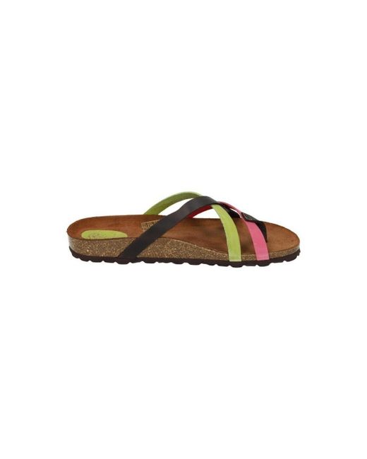 Sandales plates Interbios en coloris Brown