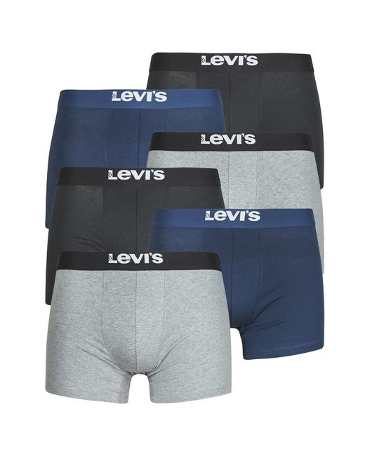 Levi's Boxers Solid Basic Boxer Brief Organic Cotton X6 in het Blue voor heren