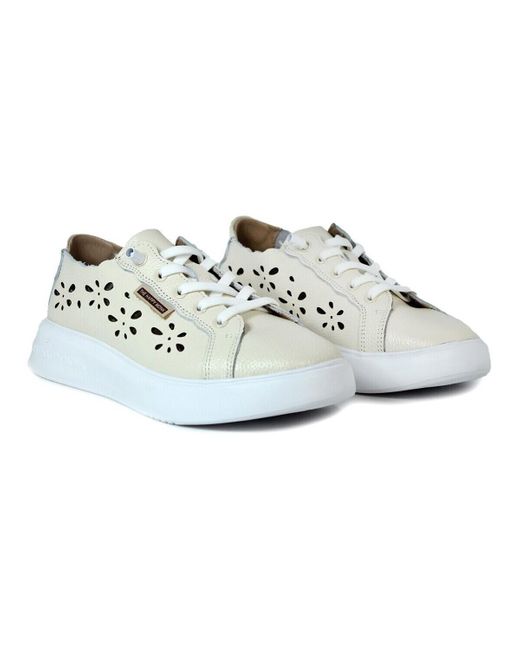 Baskets ZAPATILLAS DE PIEL BEIGE CON ELÁSTICOS HAPPY MONK MANACOR-003 The Happy Monk en coloris White