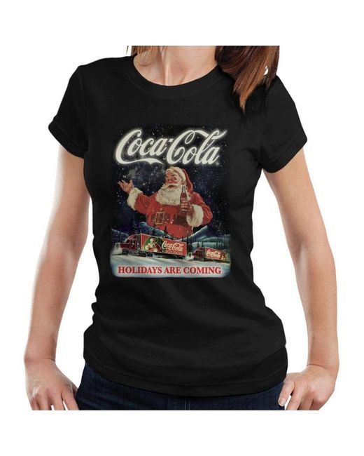 T-shirt Holidays Are Coming Coca Cola en coloris Black