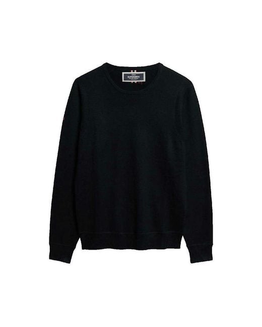 Pull Pull Mérinos Noir Superdry pour homme en coloris Black