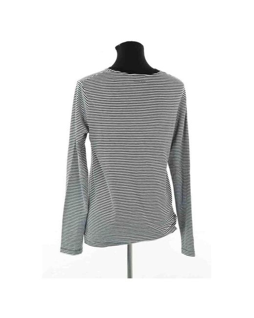 T-shirt Pull en coton noir Anine Bing en coloris Gray