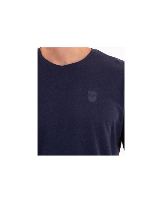 T-shirt T-shirt manches courtes uni en coton lin Camberabero pour homme en coloris Blue