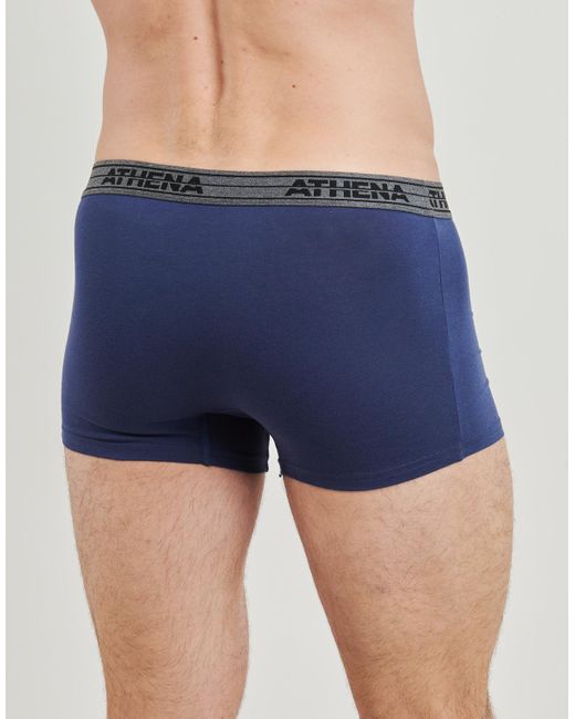 Athena Boxer Basic Coton Pack De 4 in Blue für Herren
