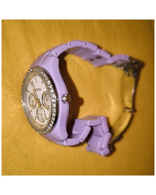 Montre Montre mauve Fossil en coloris Metallic