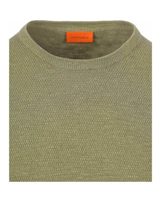 Sweatshirts Pull Structure Slub Vert Olive Suitable pour homme en coloris Green