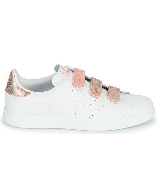 Victoria Lage Sneakers Tenis Piel Tiras Fluor in het White