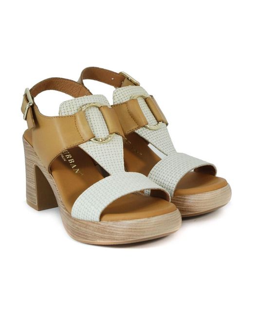 Sandales SANDALIAS DE TACÓN BANGLA 32-628 OFF CAMEL Paula Urban en coloris Metallic