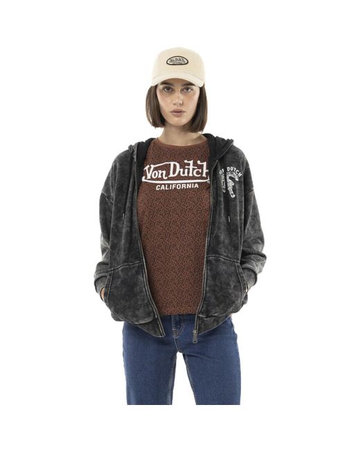 Sweat-shirt Sweat zippé relax fit à capuche avec print Beast Von Dutch en coloris Brown