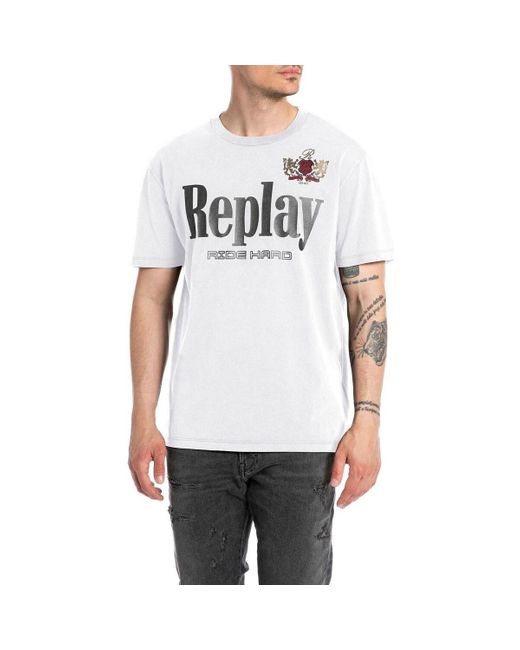 T-shirt Replay pour homme en coloris White