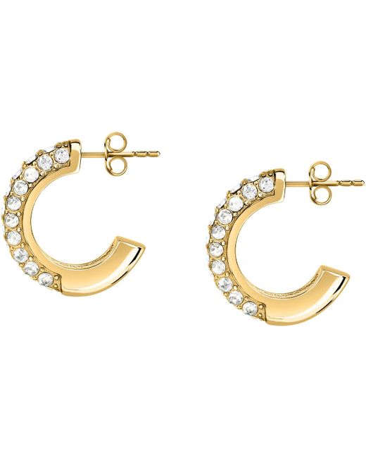Bijoux Boucles d'oreilles en acier et cristal Cleor en coloris Metallic
