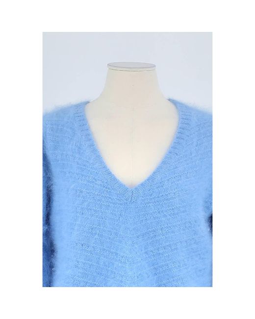 Pull Pull En Lin Sandro en coloris Blue