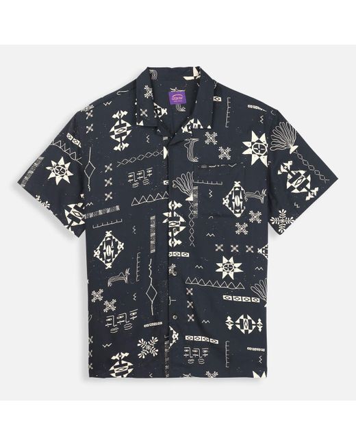 Chemise Chemise manches courtes imprimée viscose SNAP Oxbow pour homme en coloris Blue