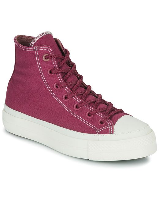 Sneakers Alte Chuck Taylor All Star Lift Platform Workwear Textiles Hi di Converse in Purple