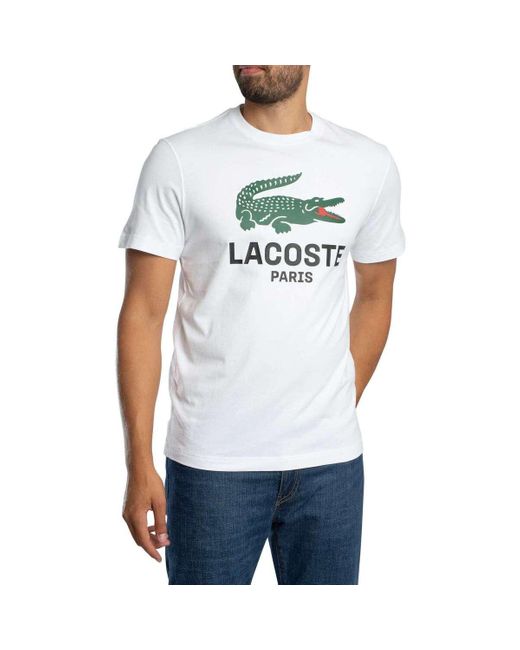 T-shirt T-shirt graphique Paris Lacoste pour homme en coloris White