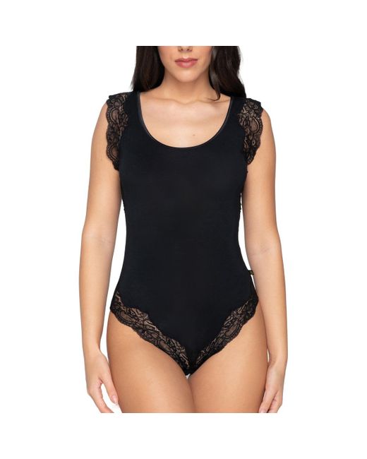 Luna Body's Mouwloos Rompertje Micro Touch Splendida in het Black