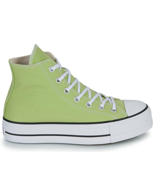 Baskets montantes CHUCK TAYLOR ALL STAR LIFT PLATFORM SEASONAL COLOR Converse en coloris Green