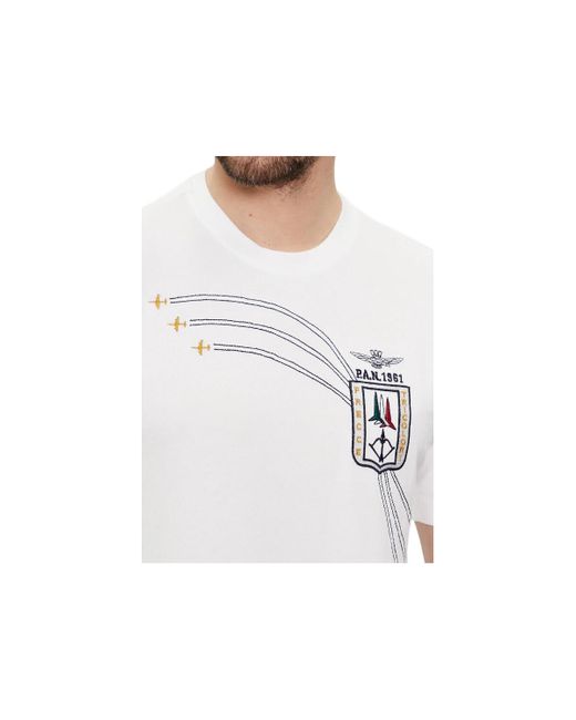 T-shirt TS2242J592 Aeronautica Militare pour homme en coloris White