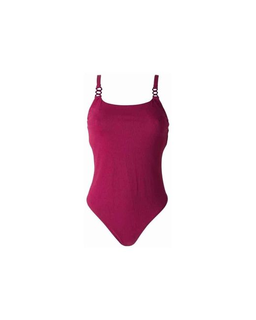 Pommpoire Badpak Maillot De Bain 1 Pièce Femme Hibiscus in het Purple