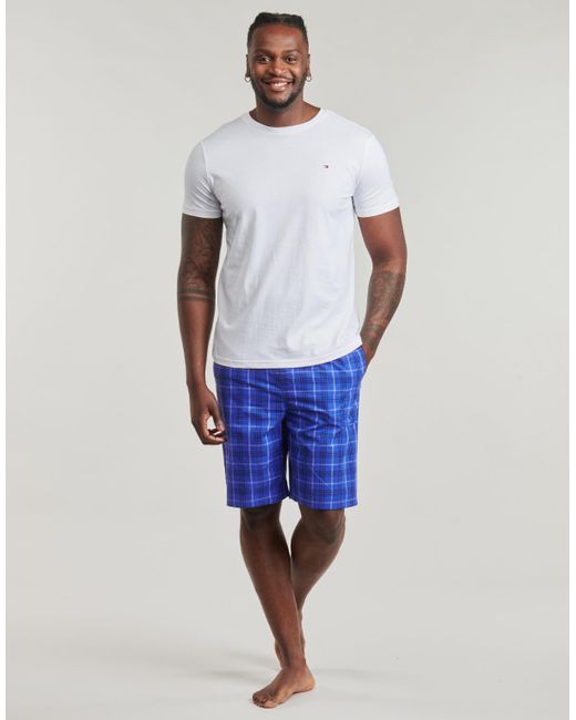 Tommy Hilfiger Pyjama's Nachthemden Ss Woven Pj Set Print in het Blue voor heren