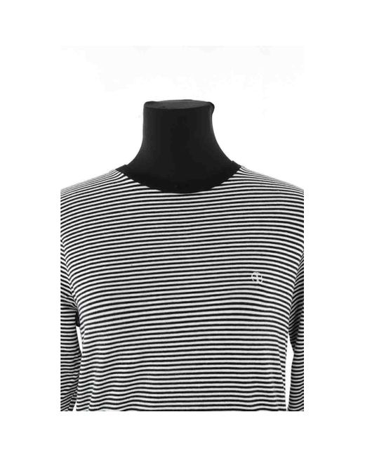 T-shirt Pull en coton noir Anine Bing en coloris Gray