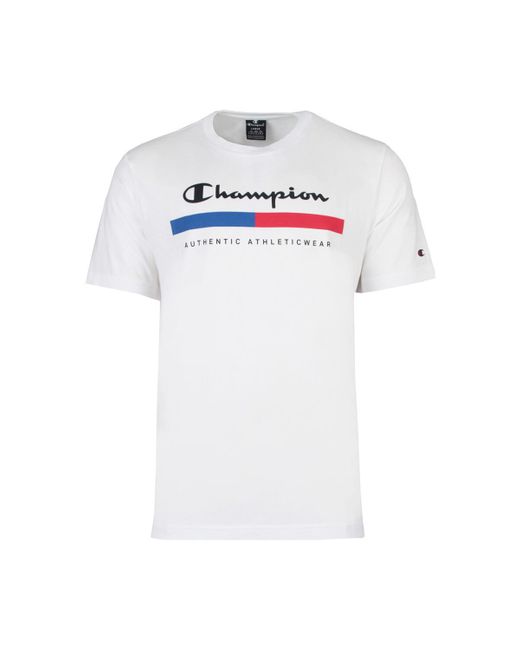 Polo Crewneck T-Shirt bloq Champion pour homme en coloris White
