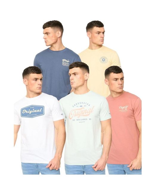 T-Shirt Tryplex Crosshatch pour homme en coloris Blue
