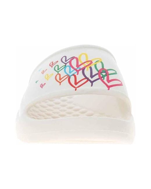 Tongs Jgoldcrown Foamies IN Love With Love Skechers en coloris White