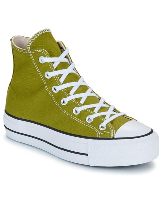 Sneakers Alte Chuck Taylor All Star Lift Platform di Converse in Green