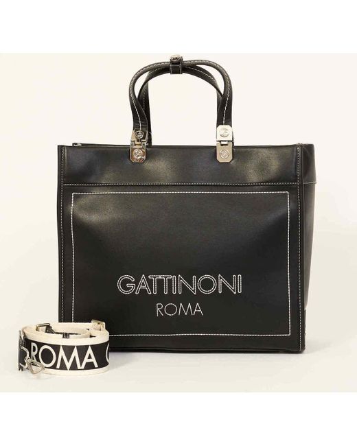 Cabas Sac avec double poignée et logo Gattinoni en coloris Black