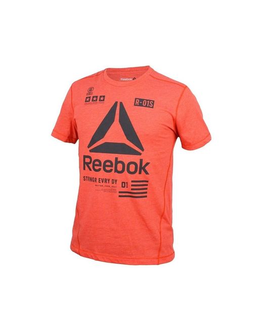 Reebok T-Shirt Korte Mouw Speedwick Delta in het Red voor heren