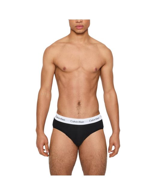 Caleçons HIP BRIEF 3PK LV00NB4388 Calvin Klein pour homme en coloris Black