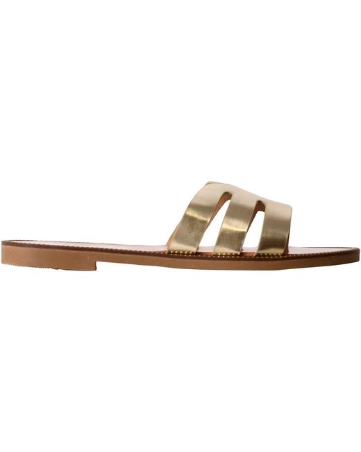 Sandales plates Mules Plates Cuir La Bottine Souriante Paris Super Mode en coloris Brown