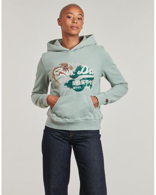 Sweat-shirt TOKYO VINTAGE LOGO HOODIE Superdry en coloris Green