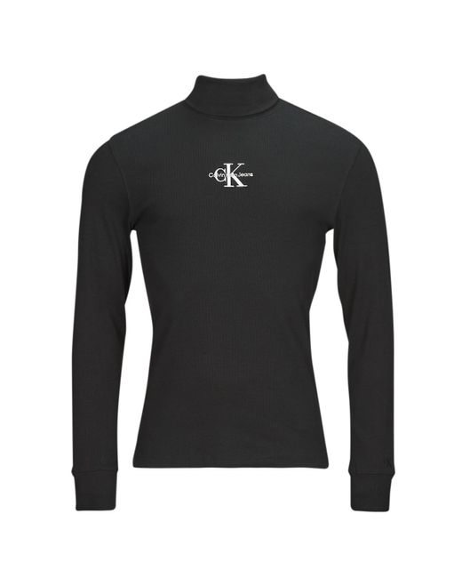 T-shirt FREEFIT ROLL NECK LS Calvin Klein pour homme en coloris Black