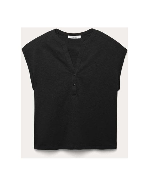 Blouses T-shirt col tunisien Promod en coloris Black