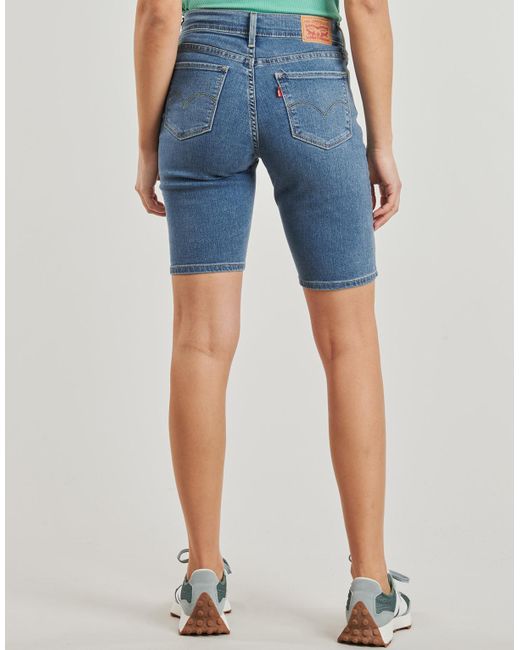 Levi's Korte Broek Shaping Bermuda in het Blue