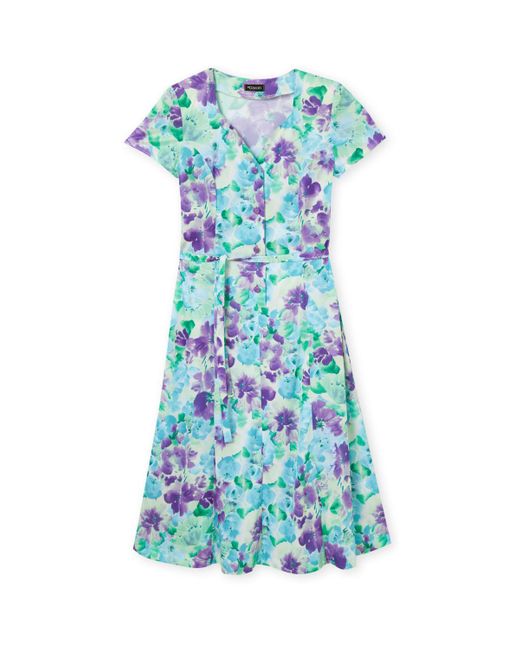 Robe by - Robe maille manches courtes Daxon en coloris Blue