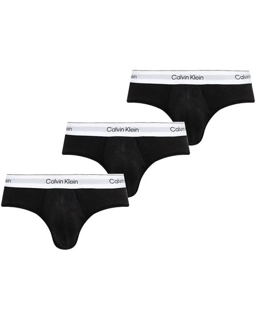 Caleçons HIP BRIEF 3PK LV00NB4388 Calvin Klein pour homme en coloris Black