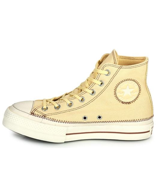Converse Natural Turnschuhe Chuck Taylor All Star Lift Platform Contrast Stitching